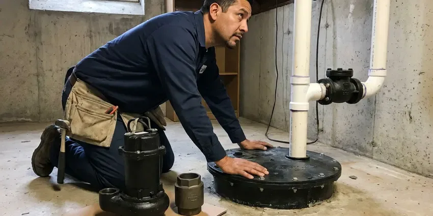 Local basement sump pump installation by HGR Plumbing, Atlanta
