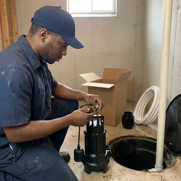 HGR Plumbing technician providing sump pump installation in Atlanta, GA
